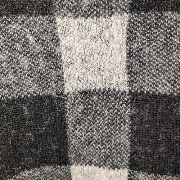 𝅺BANANA REPUBLIC Buffalo Check Black & White Wool Sweater/Cape Cardigan S… - Picture 4 of 12
